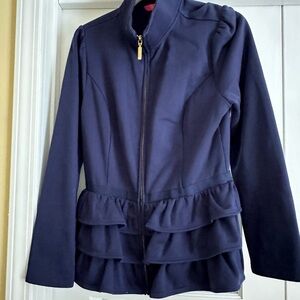 Lilly Pulitzer Navy Peplum Jacket